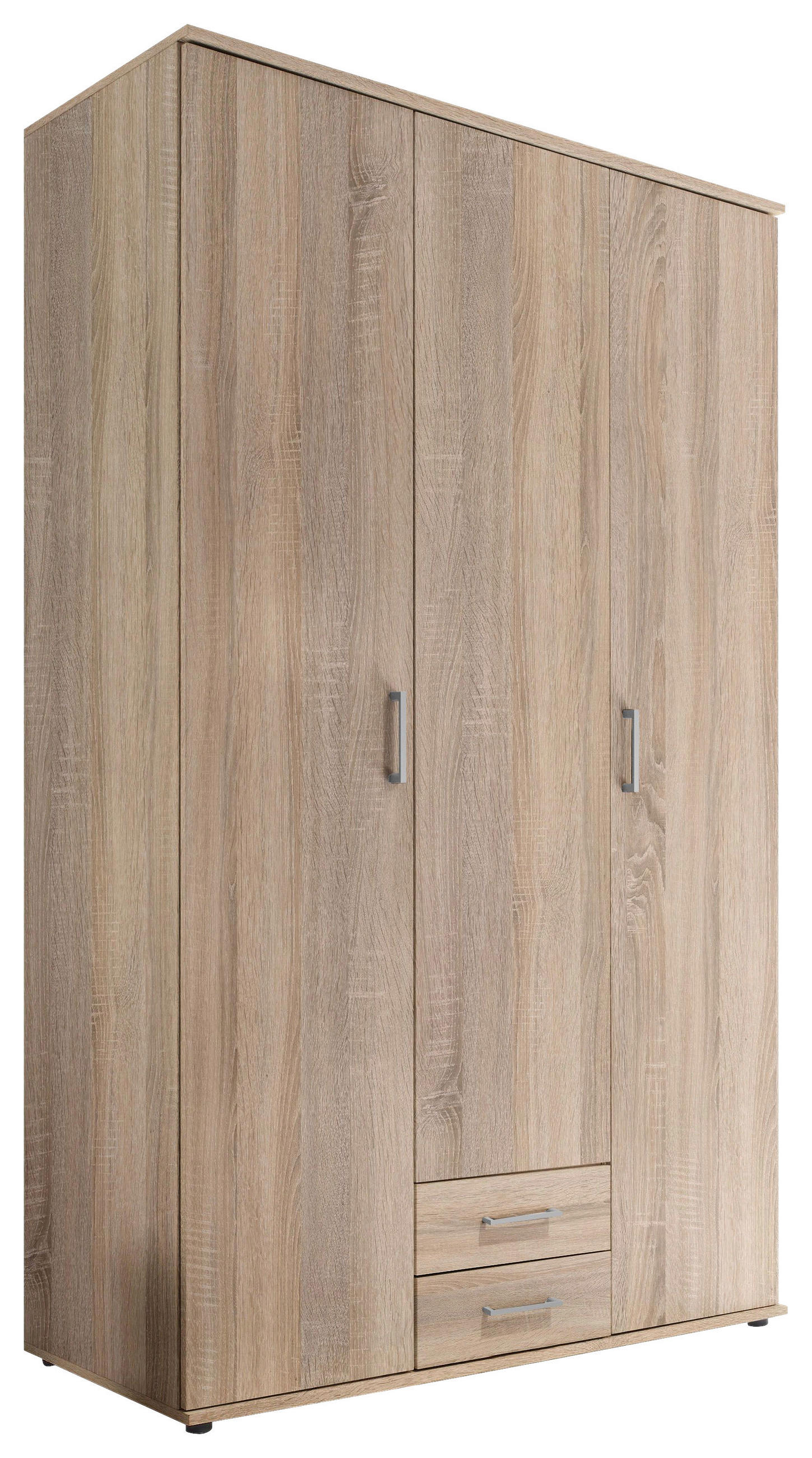 DREHTÜRENSCHRANK 120/196/54 cm,  in Sonoma Eiche, 3-türig  - Alufarben/Sonoma Eiche, KONVENTIONELL, Holzwerkstoff/Kunststoff (120/196/54cm) - Boxxx
