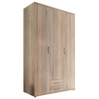 OMARA S KLASIČNIMI VRATI, hrast sonoma  - barve aluminija/hrast sonoma, Konvencionalno, umetna masa/leseni material (120/196/54cm) - Carryhome