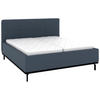 POLSTERBETT 180/200 cm,  in Dunkelblau, Matratze, Lattenrost, Bettkasten, H2 + H2 = mittel  - Graphitfarben/Weiß, Design, Holz/Textil (180/200cm) - Musterring