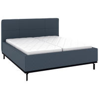 POLSTERBETT 180/200 cm,  in Dunkelblau, Matratze, Lattenrost, Bettkasten, H3 + H3 = fest  - Graphitfarben/Weiß, Design, Holz/Textil (180/200cm) - Musterring