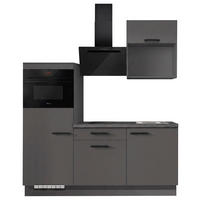 KÜCHENLEERBLOCK IP1200 180 cm  in Graphitfarben  - Schieferfarben/Schwarz, Basics, Holzwerkstoff/Metall (180cm) - Impuls