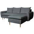 ECKSOFA Graphitfarben Chenille  - Buchefarben/Graphitfarben, KONVENTIONELL, Holz/Textil (244/163cm) - Carryhome