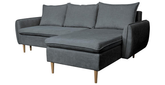 ECKSOFA Graphitfarben Chenille - Buchefarben/Graphitfarben, KONVENTIONELL, Holz/Textil (244/163cm) - Carryhome