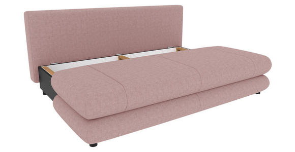 SCHLAFSOFA  in Mikrofaser Rosa  - Schwarz/Rosa, KONVENTIONELL, Kunststoff/Textil (212/93/90cm) - Carryhome