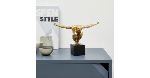 SKULPTUR - Goldfarben/Schwarz, Design, Kunststoff (32/11,5/23cm) - Ambia Home