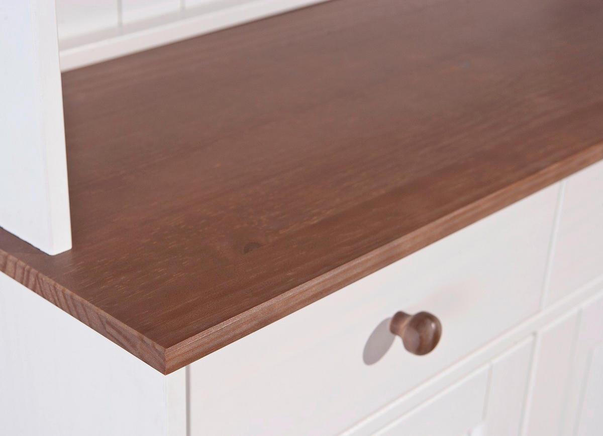 BUFFET 131/191/45 cm  in Weiß  - Weiß/Braun, LIFESTYLE, Holz (131/191/45cm) - MID.YOU