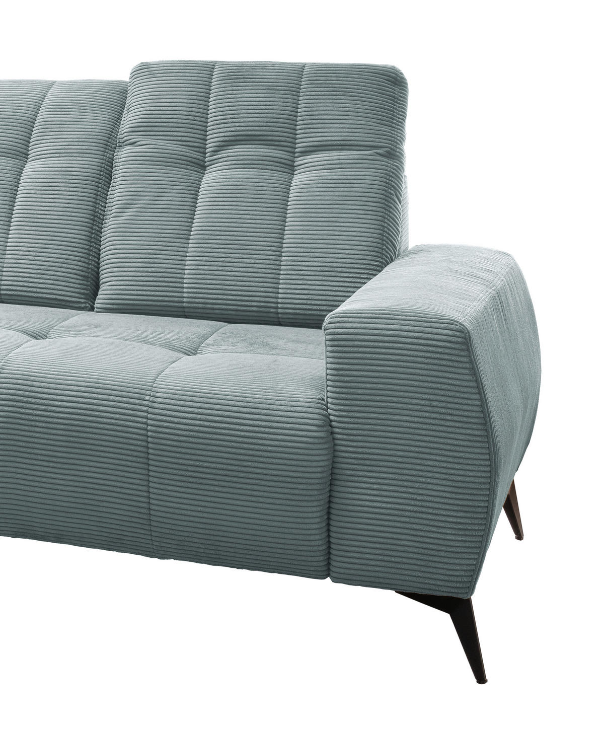 ECKSOFA in Cord Hellblau  - Schwarz/Hellblau, Modern, Textil/Metall (180/258cm) - Livetastic