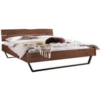 BETT 140/200 cm  in Anthrazit, Nussbaumfarben   - Anthrazit/Nussbaumfarben, Modern, Holz/Metall (140/200cm) - Hasena