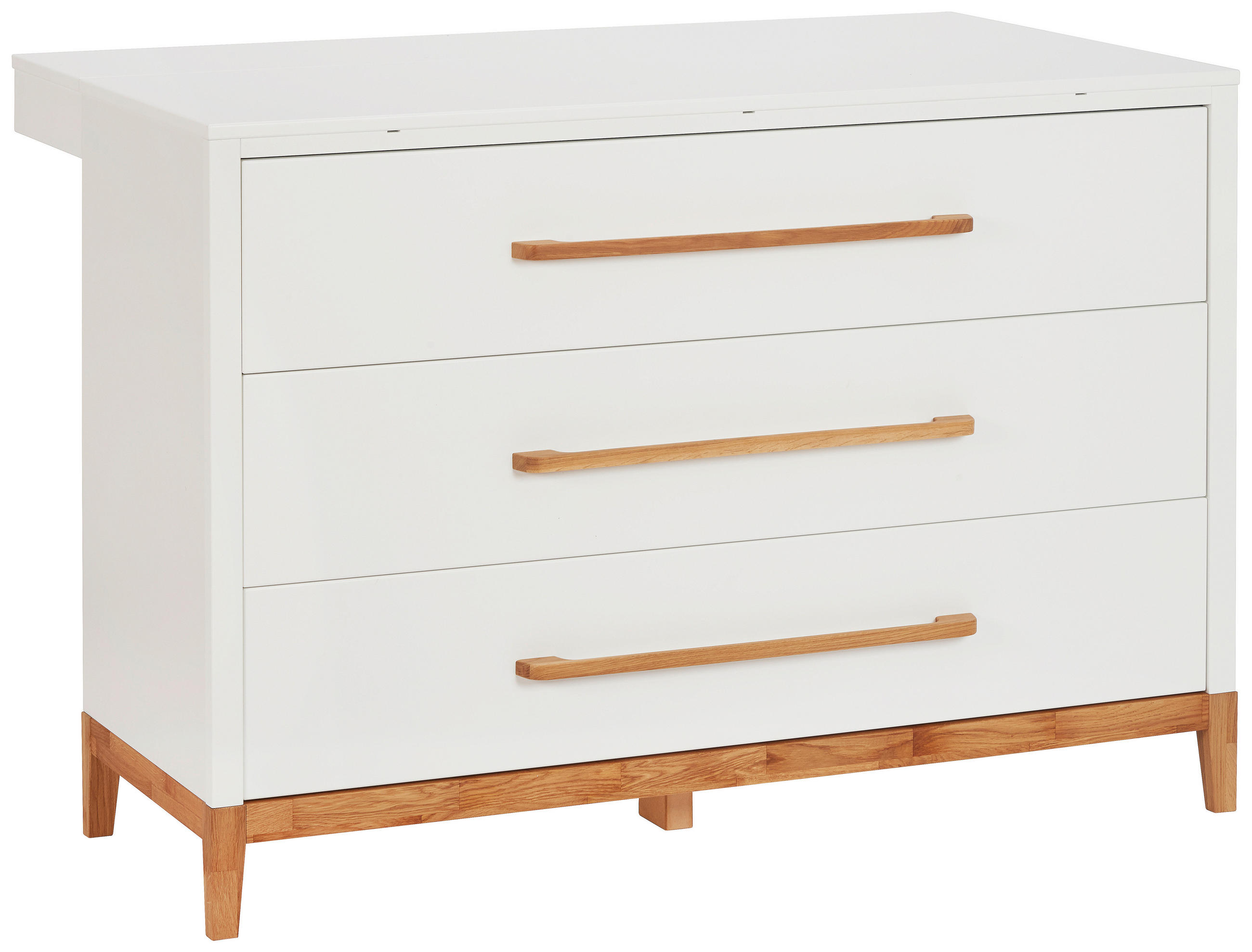 WICKELKOMMODE Scandic Weiß, Eichefarben - Eichefarben/Weiß, Design, Holz/Holzwerkstoff (135/92/47cm) - Jimmylee