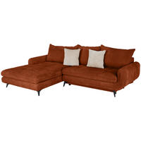 ECKSOFA WAVE Orange Struktur  - Beige/Schwarz, MODERN, Textil/Metall (189/266cm) - MID.YOU