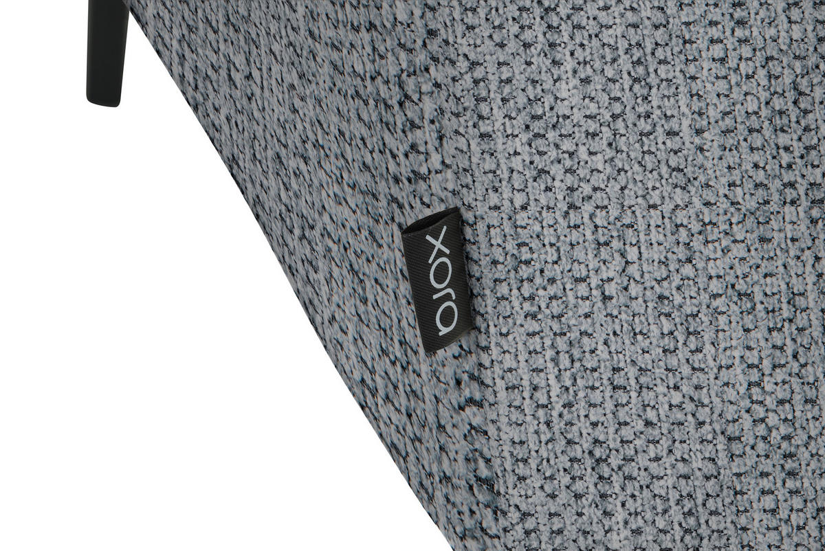 ECKSOFA in Webstoff Hellgrau  - Hellgrau/Schwarz, Design, Textil/Metall (280/205cm) - MID.YOU
