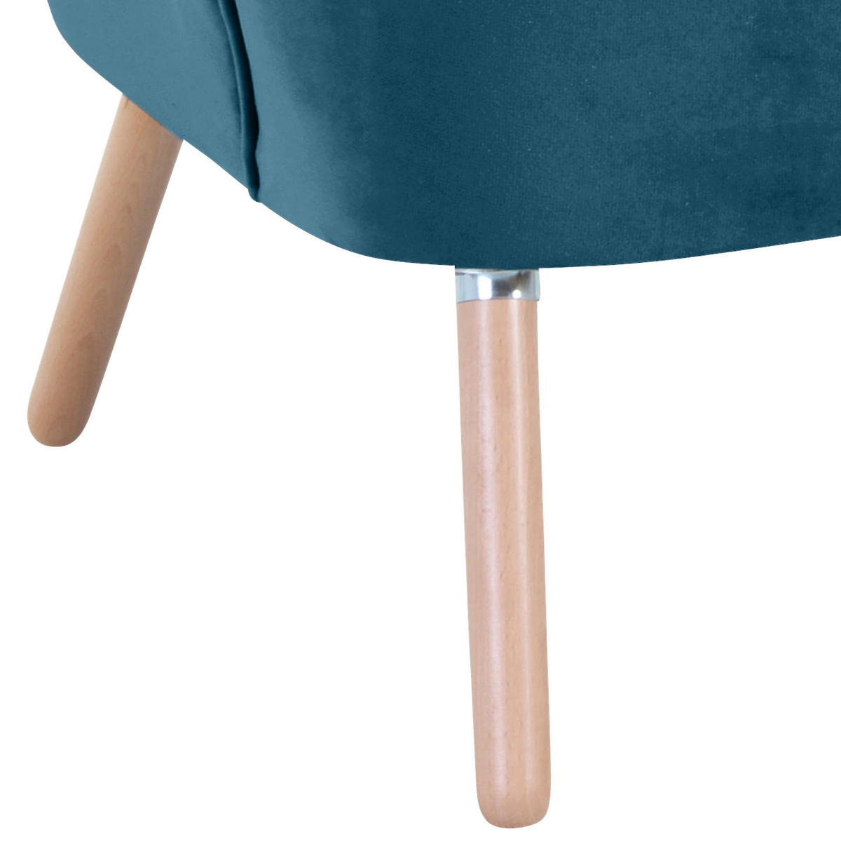 SESSEL Samt, Velours Petrol    - Buchefarben/Petrol, Design, Holz/Textil (70/80/66cm) - Max Winzer
