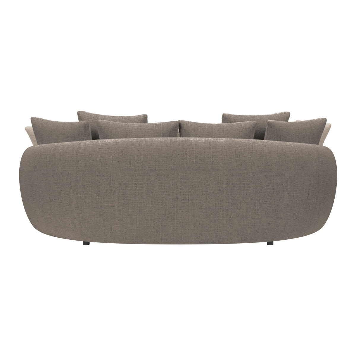 MEGASOFA Chenille Braun  - Schwarz/Braun, Trend, Kunststoff/Textil (238/80/140cm) - MID.YOU