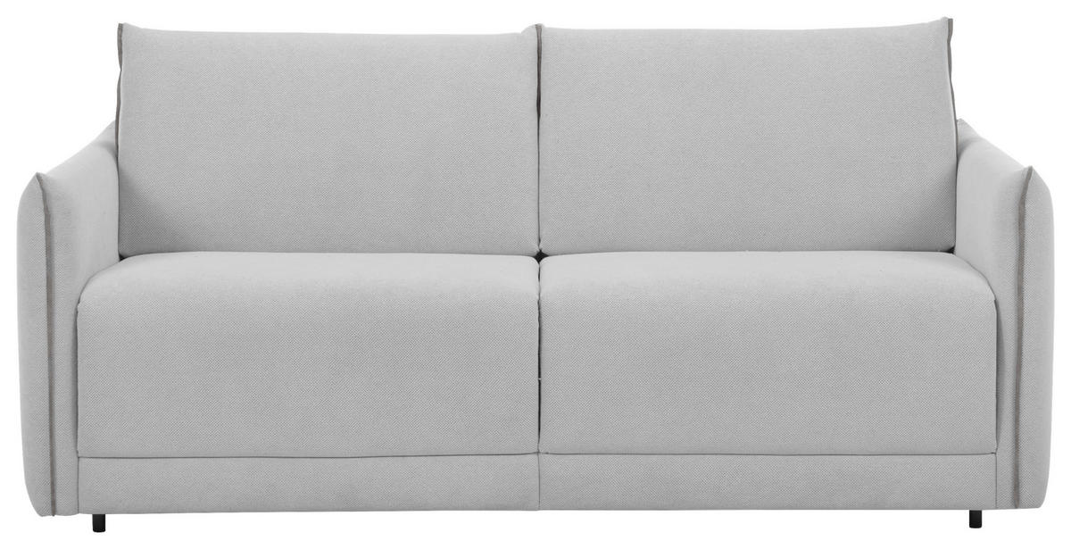SCHLAFSOFA Webstoff Grau, Hellgrau  - Hellgrau/Schwarz, KONVENTIONELL, Kunststoff/Textil (185/86/104cm) - Carryhome