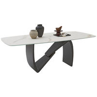 ESSTISCH in Metall, Keramik 220/110/76 cm  - Beige/Schwarz, Design, Keramik/Metall (220/110/76cm) - Belluti