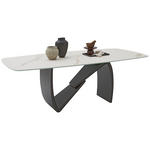 ESSTISCH in Metall, Keramik 220/110/76 cm  - Beige/Schwarz, Design, Keramik/Metall (220/110/76cm) - Belluti