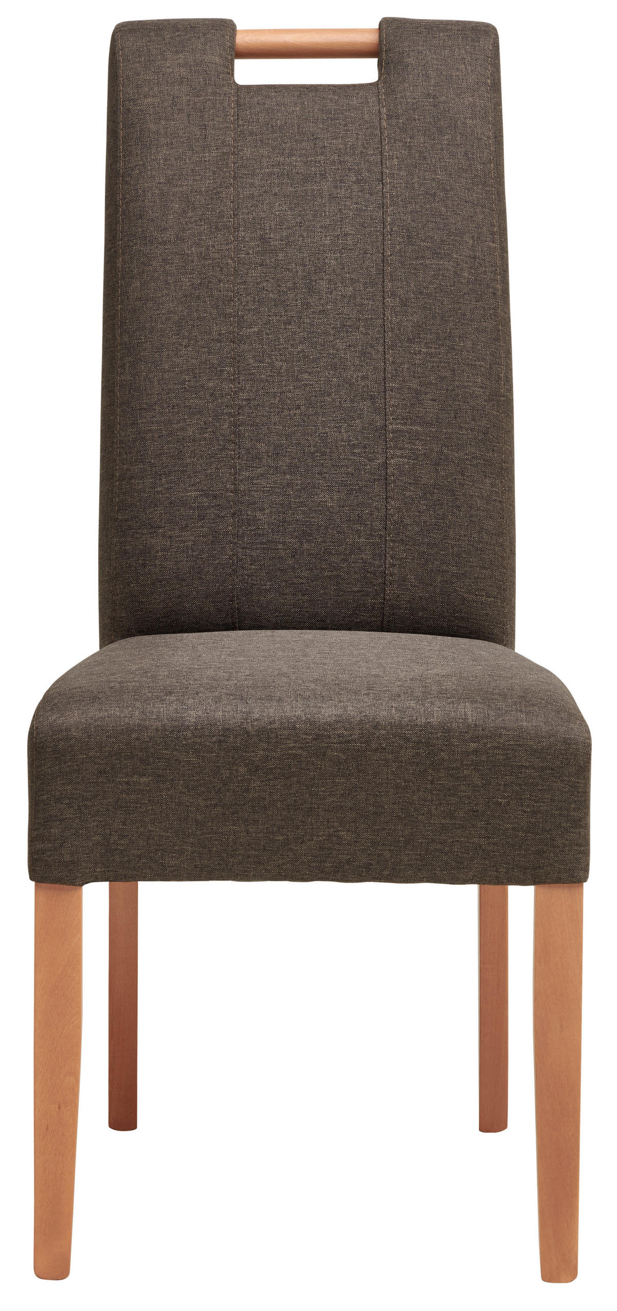 STUHL Webstoff Dunkelbraun Buche massiv  - Dunkelbraun/Naturfarben, MODERN, Holz/Textil (46/101/62cm) - Livetastic