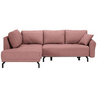 ECKSOFA in Webstoff Altrosa  191/250 cm  - Schwarz/Altrosa, LIFESTYLE, Textil/Metall (191/250cm) - Carryhome