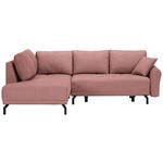 ECKSOFA in Webstoff Altrosa  - Schwarz/Altrosa, LIFESTYLE, Textil/Metall (191/250cm) - Carryhome