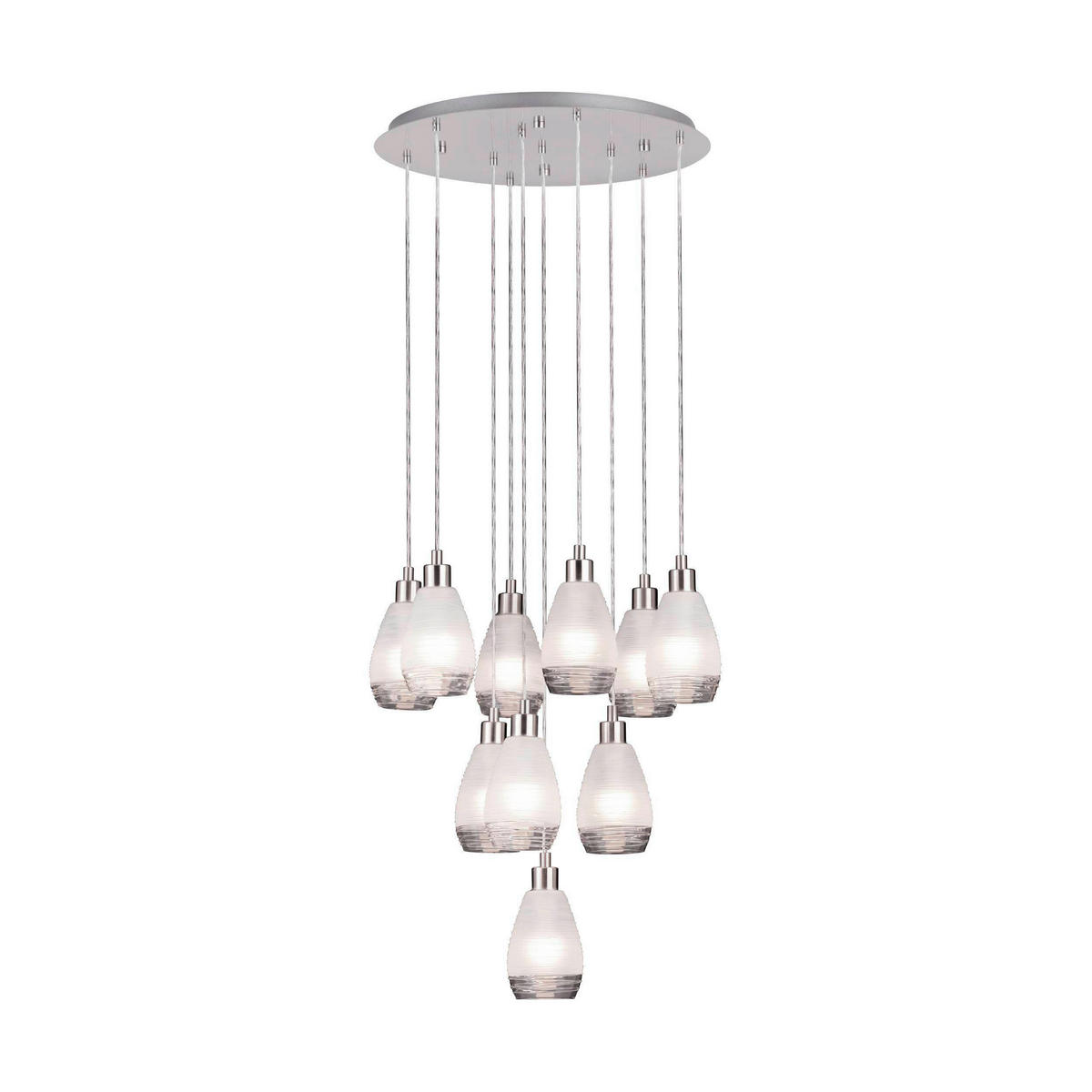 HÄNGLAMPA 61,5/150 cm  - vit/nickelfärgad, Klassisk, metall/glas (61,5/150cm) - Eglo