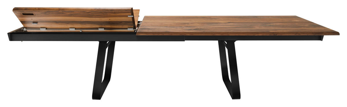 ESSTISCH in Holz, Metall 225-345/100/75 cm  - Nussbaumfarben/Schwarz, Design, Holz/Metall (225-345/100/75cm) - TEAM 7