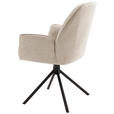 ARMLEHNSTUHL  Sitzfläche 180° drehbar, automatische Rückholfunktion  - Creme/Schwarz, Design, Textil/Metall (59/88/63cm) - Carryhome