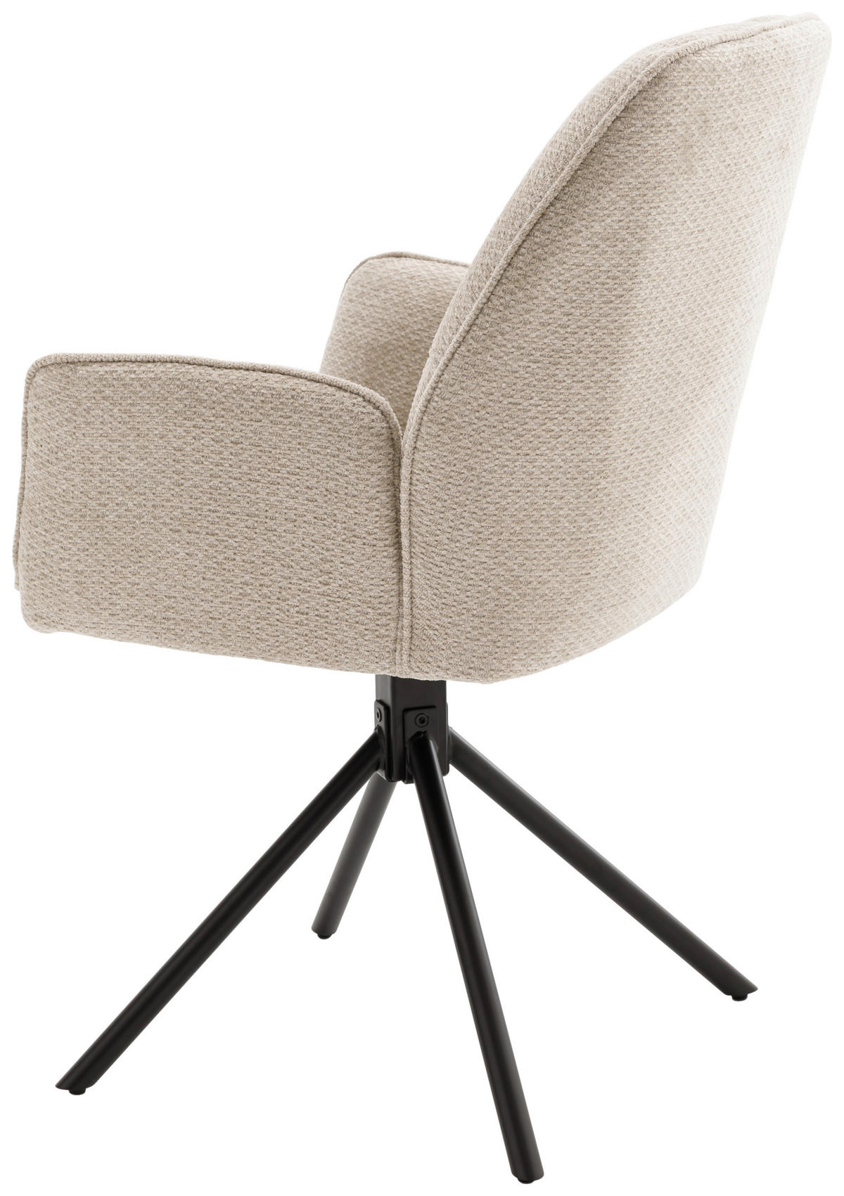 ARMLEHNSTUHL  in Eisen Struktur  - Creme/Schwarz, Design, Textil/Metall (59/88/63cm) - Carryhome