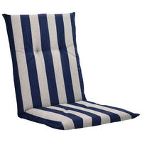 SESSELAUFLAGE Streifen  - Blau/Creme, Basics, Textil (105/6/50cm)