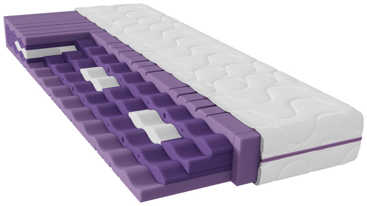 KOMFORTSCHAUMMATRATZE 90/200 cm Höhe ca. 21 cm  - Weiss, Basics, Textil (90/200cm) - Sleeptex