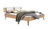 BETT Eiche massiv 90/200 cm Eiche Bianco  - Eiche Bianco/Eichefarben, Design, Holz (90/200cm) - Hasena