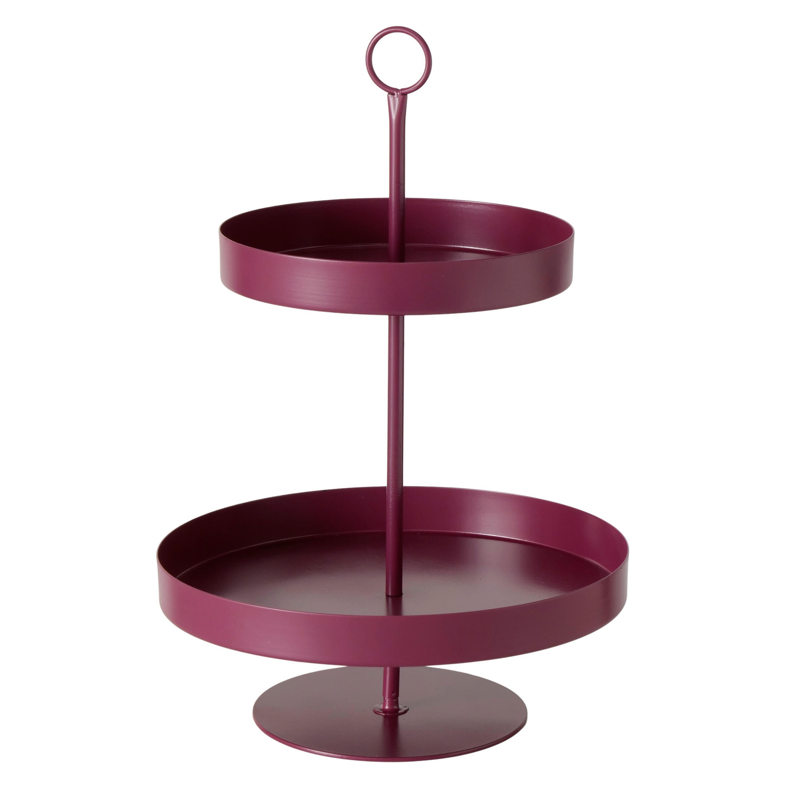 ETAGERE 2-stöckig - Violett, Basics, Metall (27/40cm) - Boltze Home
