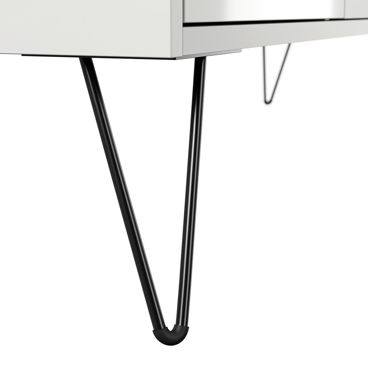 SIDEBOARD Posseik Industrial 139/75,8/42 cm 2 Schublade(n)  - Weiß Hochglanz/Eichefarben, Design, Holzwerkstoff/Metall (139/75,8/42cm) - MID.YOU