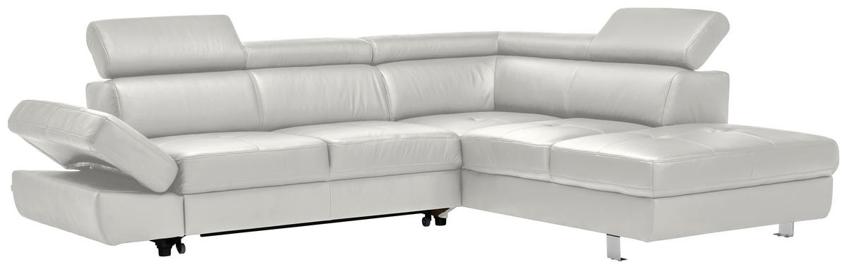 ROHOVÁ SEDACIA SÚPRAVA, textil, koža, svetlosivá - čierna/svetlosivá, Design, kov/koža (265/212cm) - Celina Home