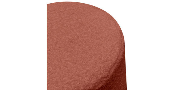 HOCKER in Textil, Holzwerkstoff Rostfarben - Rostfarben/Weiß, Trend, Holzwerkstoff/Kunststoff (35/35/36cm) - Novel
