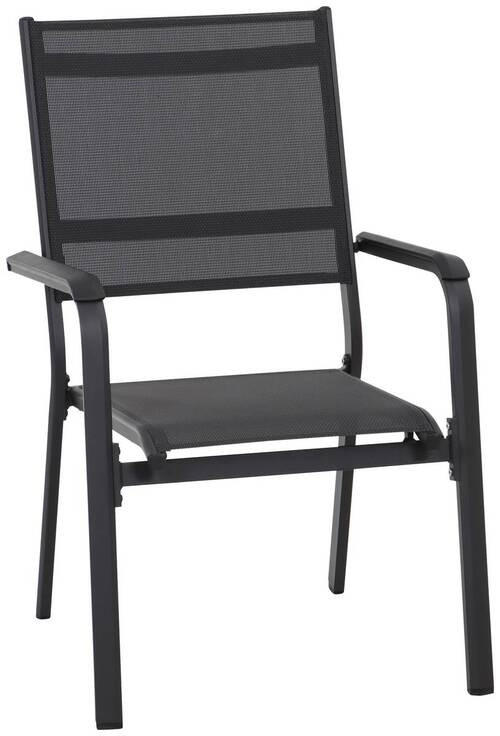 STAPELSESSEL Aluminium Anthrazit, Schwarz  - Anthrazit/Schwarz, KONVENTIONELL, Kunststoff/Textil (63/97/67cm) - Siena Garden