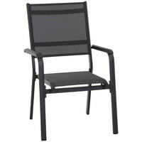 STAPELSESSEL Aluminium Anthrazit, Schwarz  - Anthrazit/Schwarz, KONVENTIONELL, Kunststoff/Textil (63/97/67cm) - Siena Garden