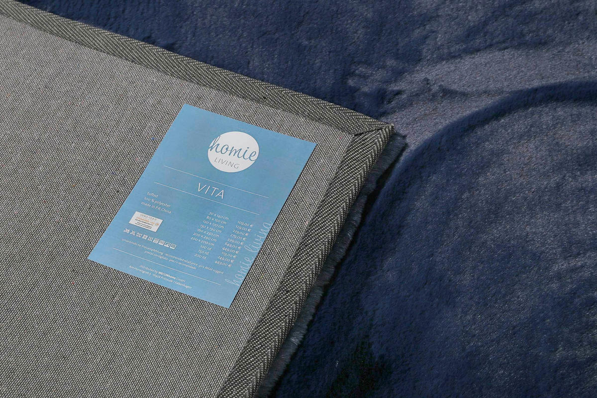 HOCHFLORTEPPICH 120/170 cm Vita Dunkelblau  - Dunkelblau, KONVENTIONELL, Textil (120/170cm)