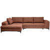 ECKSOFA inkl. Funktionen Terracotta Webstoff  inkl. Rückenkissen, Bettkasten, Schlaffunktion, Rücken echt  - Wengefarben/Terracotta, Design, Holz/Textil (211/314cm) - Stylife