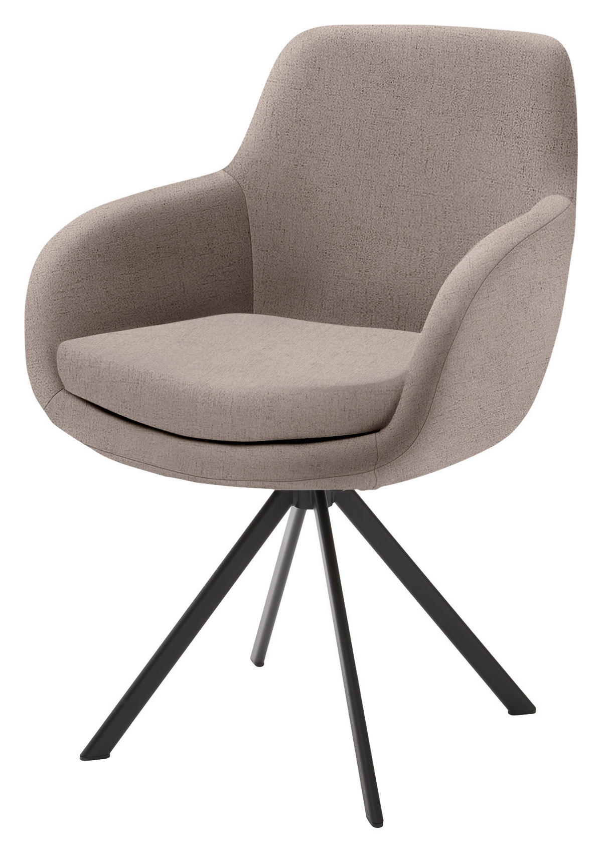 ARMLEHNSTUHL  in Eisen Flachgewebe  - Taupe/Schwarz, Design, Textil/Metall (62/86/66cm) - Musterring