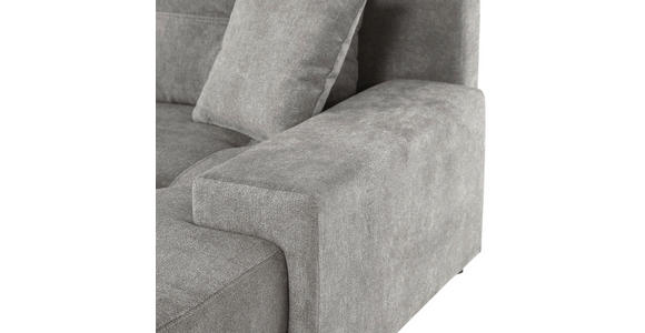 ECKSOFA in Flachgewebe Hellgrau  - Silberfarben/Hellgrau, KONVENTIONELL, Holz/Textil (273/192cm) - Carryhome