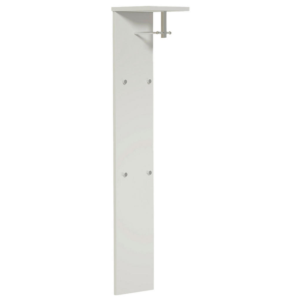 Thumbnail - Moderano Garderobenpaneel Gardasee, Weiß, Chrom, Metall, Holzwerkstoff, 33x167x31 cm, Aufhängemöglichkeit, Garderobe, Ga...