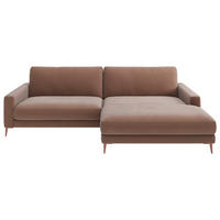 ECKSOFA  Flachgewebe Hellrosa  - Hellrosa/Rosa, Design, Textil/Metall (272/190cm) - Lomoco