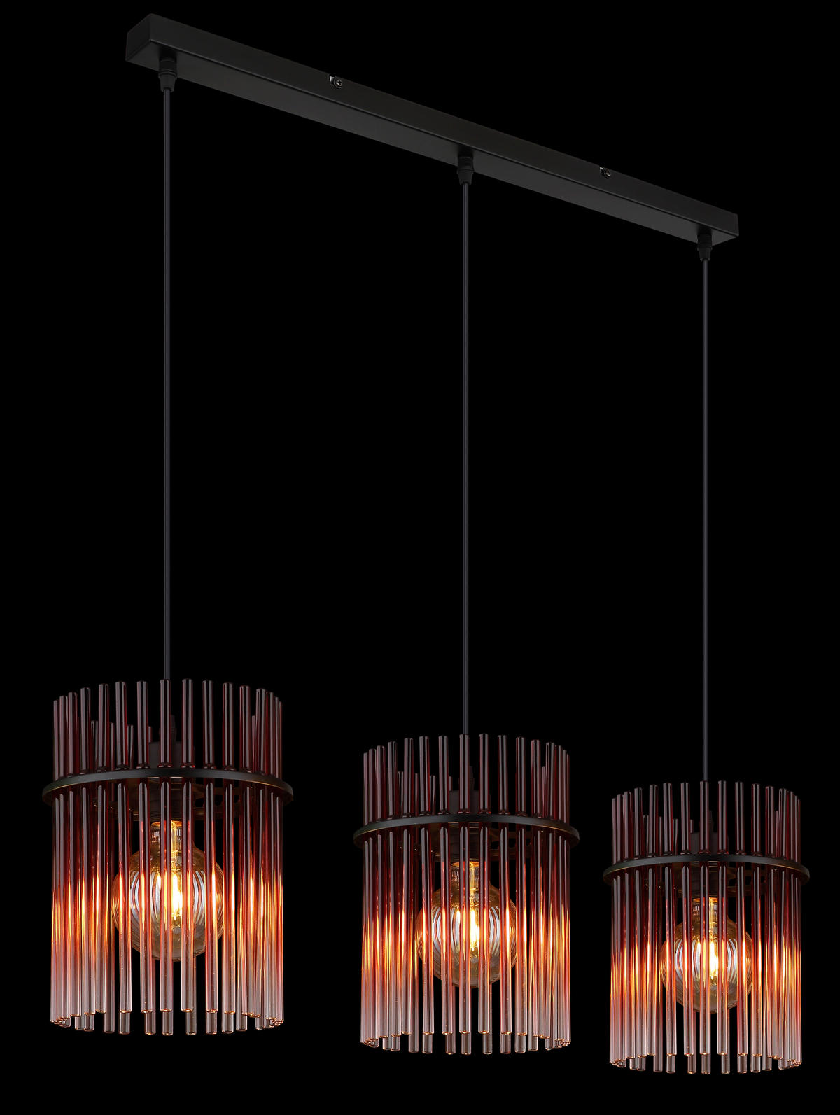 HÄNGELEUCHTE GORLEY 80/20/140 cm   - Klar/Brombeere, Basics, Glas/Kunststoff (80/20/140cm) - Globo