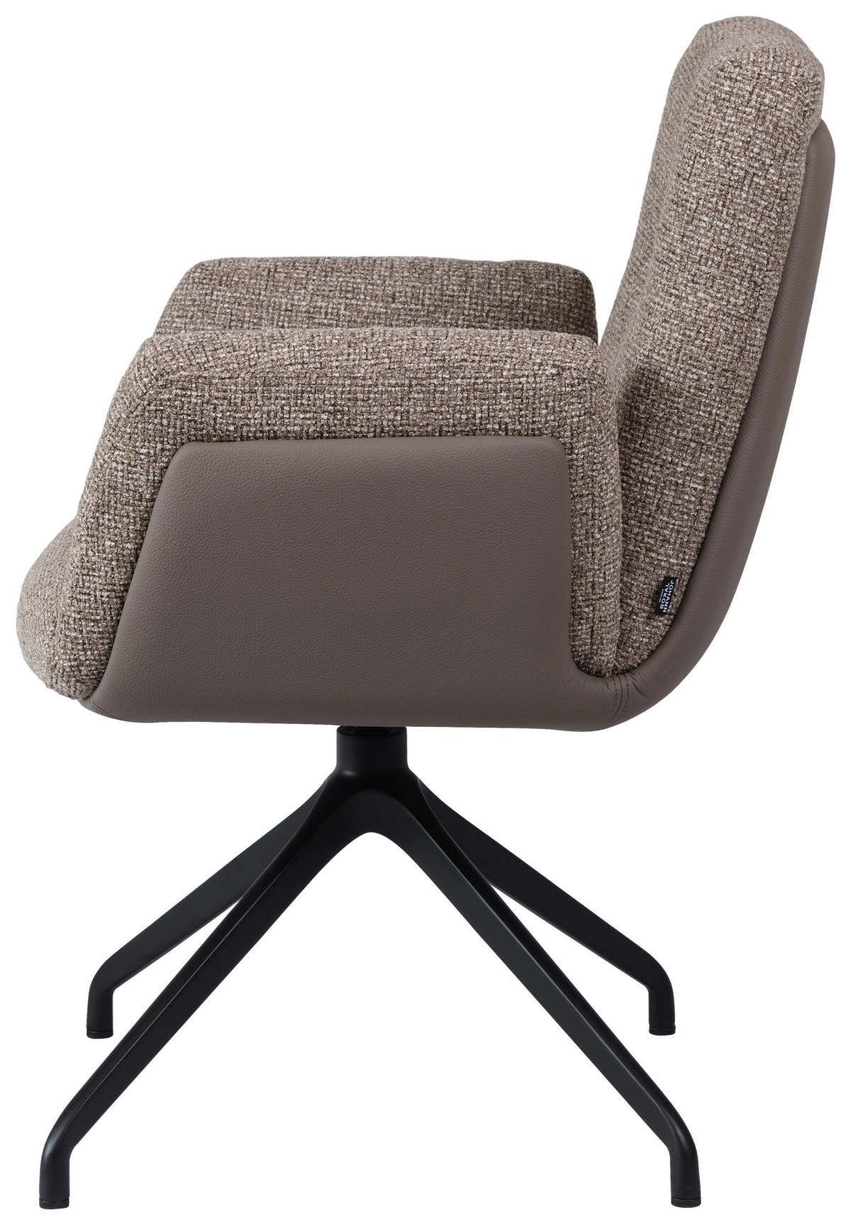 ARMLEHNSTUHL  Sitzfläche 360° drehbar, automatische Rückholfunktion Webstoff  Schwarz, Graubraun  - Graubraun/Schwarz, Design, Textil/Metall (62/89/66,5cm) - Johann Jakob