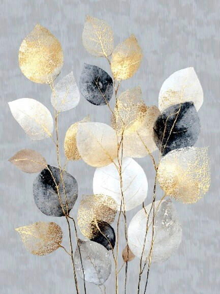 Euroart Glasbild Tender Leaves I Mehrfarbig 30x40x1.40 cm