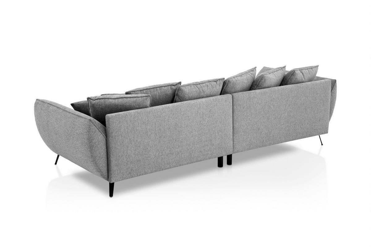 BIGSOFA in Flachgewebe Dunkelgrau  - Dunkelgrau/Schwarz, Design, Textil/Metall (311/95/130cm) - Livetastic