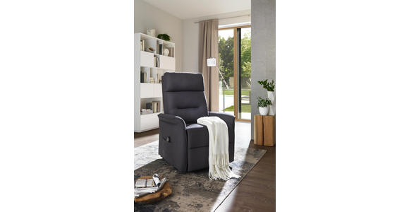 FERNSEHSESSEL in Textil Grau - Schwarz/Grau, KONVENTIONELL, Textil (76/106/82-158cm) - Cantus