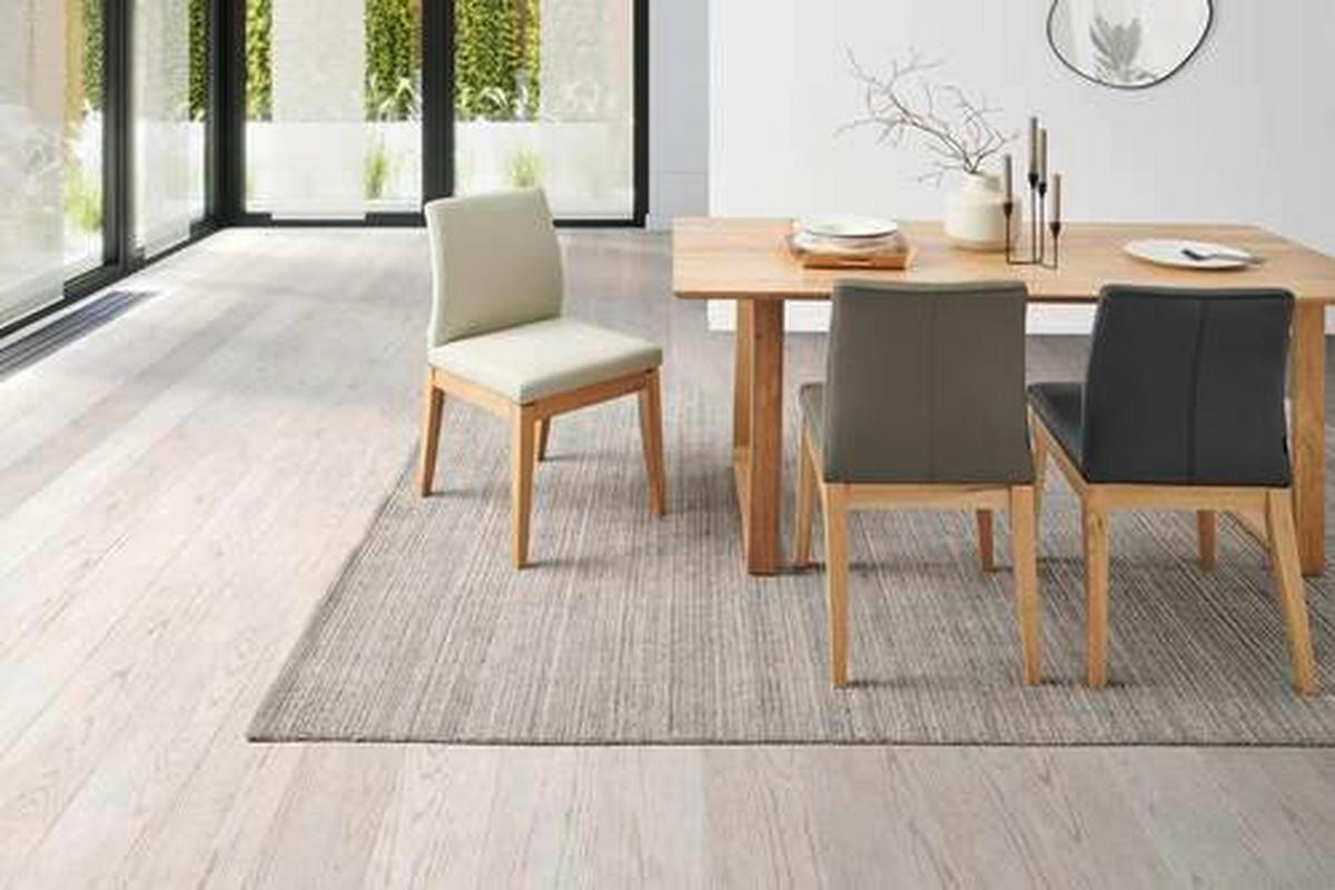 STUHL Echtleder Beige  - Eichefarben/Beige, MODERN, Leder/Holz (48,5/86,5/60cm) - Livetastic