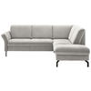 ECKSOFA in Flachgewebe Ecru  - Ecru/Schwarz, Konventionell, Textil/Metall (241/190cm) - Beldomo Comfort