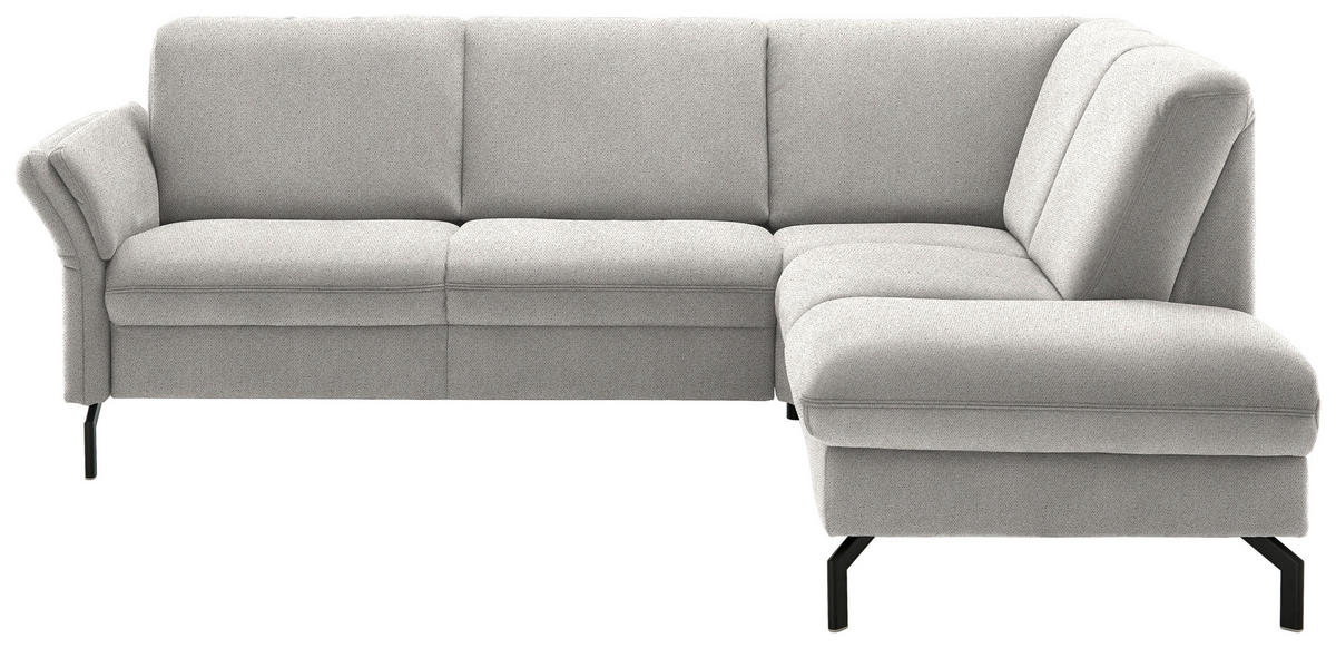 ECKSOFA in Flachgewebe Ecru  241/190 cm  - Ecru/Schwarz, KONVENTIONELL, Textil/Metall (241/190cm) - Beldomo Comfort